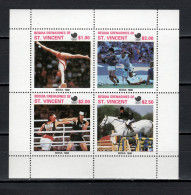 St. Vincent - Grenadines Bequia 1988 Olympic Games Seoul, Football Soccer, Equestrian Etc. Sheetlet MNH - Zomer 1988: Seoel
