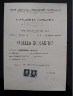 PAGELLA SCOLASTICA REPUBBLICA SOCIALE ITALIANA TRIESTE R.S.I. RSI 1945 - Diplomi E Pagelle