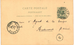(Lot 01) Entier Postal  N° 45 5 Ct écrite De Bruxelles Vers Audenaarde - Briefkaarten 1871-1909