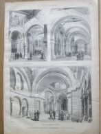 1884  Gravure LA BASILIQUE DU SACRE COEUR  MONTMARTRE  Crypte  Abside Nef  Architecture - Ohne Zuordnung