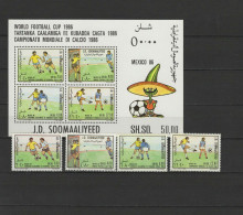 Somalia 1986 Football Soccer World Cup Set Of 4 + S/s MNH - 1986 – Mexique