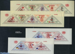 Dominican Republic 1958 Overprints 4 S/s, Mint NH, Health - History - Sport - Red Cross - Refugees - Olympic Games - S.. - Croce Rossa