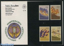 Netherlands Antilles 1986 Sport Presentation Pack 18, Mint NH, Nature - Sport - Transport - Horses - Athletics - Autos.. - Atletica