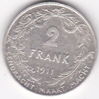 Belgique. 2 Frank 1911. Albert I. Légende Flamand. En Argent - 2 Franchi