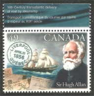 Canada Bateau Schiff Voilier Sailing Ship Cunard Hugh Allan Top Label Haut MNH ** Neuf SC (C20-42hlbl) - Unused Stamps