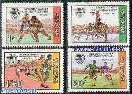 Tanzania 1985 Olympic Winners 4v, Mint NH, Sport - Basketball - Boxing - Football - Olympic Games - Sport (other And M.. - Pallacanestro