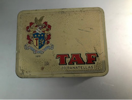 ANCIENNE BOITE EN TOLE VIDE CIGARES TAF 20 PANATELLAS - Cajas Para Tabaco (vacios)