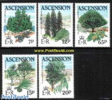 Ascension 1985 Trees 5v, Mint NH, Nature - Trees & Forests - Rotary, Lions Club