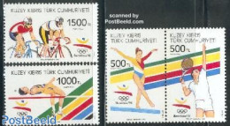 Turkish Cyprus 1992 Olympic Games Barcelona 4v, Mint NH, Sport - Athletics - Cycling - Gymnastics - Olympic Games - Te.. - Athlétisme