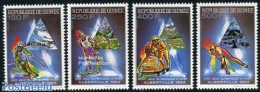 Guinea, Republic 1990 Olympic Games Albertville 4v, Mint NH, Sport - (Bob) Sleigh Sports - Olympic Winter Games - Skat.. - Invierno