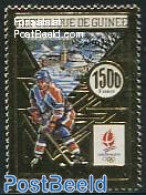 Guinea, Republic 1990 Albertville 1v Gold, Ice Hockey, Mint NH, Sport - Ice Hockey - Olympic Winter Games - Eishockey