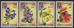 Saint Lucia 1995 Christmas 4v, Mint NH, Nature - Religion - Flowers & Plants - Christmas - Noël