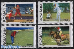 Romania 2002 Sports 4v, Mint NH, Nature - Sport - Horses - Baseball - Cricket - Golf - Sport (other And Mixed) - Nuovi