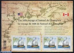 Canada 2006 Samuel De Champlain S/s (joint & Same Issue USA), Mint NH, History - Transport - Various - Explorers - Shi.. - Ongebruikt