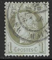 Yvert 50a 1 C Vert-bronze - O - 1871-1875 Ceres