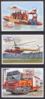 Malaysia 2024-4 Rescue Vehicle Maximum Card Maxicard Firefighting Transport Boat Helicopter Fire Engine Truck - Malaysia (1964-...)