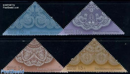 Russia 2011 Lace 4v, Mint NH, Various - Textiles - Art - Handicrafts - Triangle Stamps - Textiel