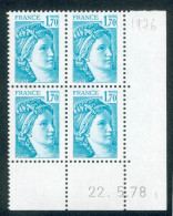 Lot C749 France Coin Daté Sabine N°1976 (**) - 1980-1989