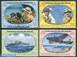 New Hebrides 1967 South Pacific Front 4v F, Mint NH, History - Transport - Various - Militarism - World War II - Aircr.. - Ongebruikt