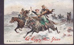 United Kingdom PPC A Happy New Year. A Raid By Kurds Artist : Frank Heller 'Oilette' ELGIN 1907 NYKØBING Falster Denmark - Sonstige & Ohne Zuordnung