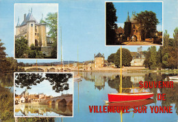 VILLENEUVE SUR YONNE Vue Générale, La Porte De Joingy Et De Sens, Le Pont Et L'église  11 (scan Recto Verso)MG2869 - Villeneuve-sur-Yonne