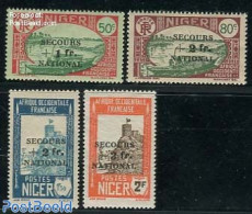 Niger 1941 National Aid Overprints 4v, Mint NH - Niger (1960-...)