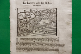 ST-CH LUCERN SUISSE Ville De Lucerne 1574~ Sebastian Munster - Cosmographia Universalis - Prenten & Gravure