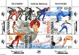 Guyana 1991 Olympic Winners 9v M/s, Mint NH, Sport - Olympic Games - Olympic Winter Games - Skating - Guiana (1966-...)