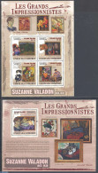 Comoros 2009 Suzanne Valadon 2 S/s, Mint NH, Art - Modern Art (1850-present) - Paintings - Comores (1975-...)