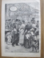 1884  Gravure PARIS La Semaine Des Paquets  ACHATS FETE  Diner Cadeau - Ohne Zuordnung