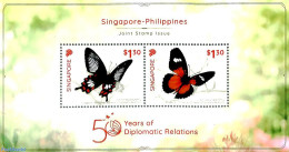 Singapore 2019 Joint Issue Philippines S/s, Mint NH, Nature - Various - Butterflies - Joint Issues - Gemeinschaftsausgaben