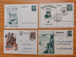 Lpt Of 4  3.Reich WWII Postcards Stationeries (1) - Weltkrieg 1939-45