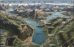 11736832 Zug ZG Panoramakarte Zuger See Vierwaldstaettersee Alpen Zug - Altri & Non Classificati