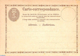 Switzerland 1873 Postcard 5c, Unused Postal Stationary - Cartas & Documentos