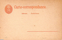 Switzerland 1875 Postcard 10c, Unused Postal Stationary - Covers & Documents