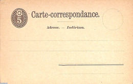 Switzerland 1875 Postcard 5c, Unused Postal Stationary - Covers & Documents