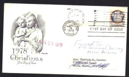 USA / United States Mi. 1368 SC. 1768 FDC With Adress Christmas (1978) - 1971-1980