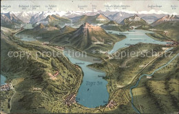 11736758 Zug ZG Panoramakarte Zugersee Vierwaldstaettersee Zug - Andere & Zonder Classificatie