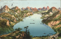 11736613 Urnersee Panoramakarte Mit Alpen Brunnen - Autres & Non Classés