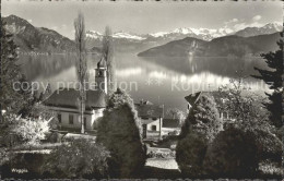 11736602 Weggis Vierwaldstaettersee Kirche Mit Vierwaldstaettersee Und Alpen Weg - Andere & Zonder Classificatie