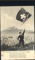 11736511 Weggis Vierwaldstaettersee Nidwaldner F?hnrich Flagge Weggis Vierwaldst - Altri & Non Classificati