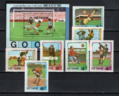 Vietnam 1985 Football Soccer World Cup Set Of 7 + S/s MNH - 1986 – México