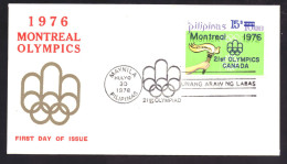 Filippijnen / Philipines / Pilipinas 1168 FDC No Address Olympics Montreal (1976) - Filipinas