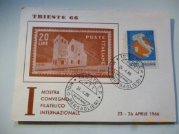 Cartolina Postale Viaggiata  "TRIESTE '66 Mostra Convegno Filiatelico Internazionale" - 1961-70: Marcophilia