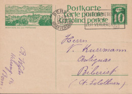 1927 Ganzsache Zum:107-030, PFÄFFIKON, Zch.(am Pfäffikersee) 10 Cts. Grün ⵙ BERN, Flagge: TELEPHONIEREN NICHT ZEIT.... - Stamped Stationery