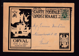 104/41 - Carte Illustrée ORVAL Noire Avec Ange - ANTWERPEN  1929 Vers GENT - Cartes Postales Illustrées (1971-2014) [BK]