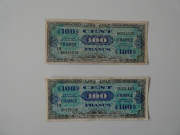 Billets De 100 Francs 1944/45 Verso FRANCE Série 10. Lot De 2 - 1945 Verso France