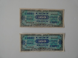 Billets De 100 Francs 1944/45 Verso FRANCE Série 10. Lot De 2 - 1945 Verso Francés