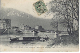 38 - GRENOBLE - BEelle Vue Des Bords De L'Isère , Le Nouveau Pont ( Péniche ) - Grenoble