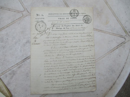 VILLE DE PARIS TIMBRE FISCAL EXTRAIT ACTES DE MARIAGE 1813 MANUSCRIT - Historische Documenten